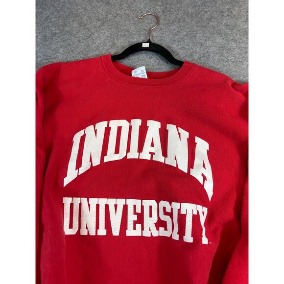Vintage 90s Champion Reverse Weave Indiana University Sweatshirt Men XL Red NCAA - Picture 4 of 5